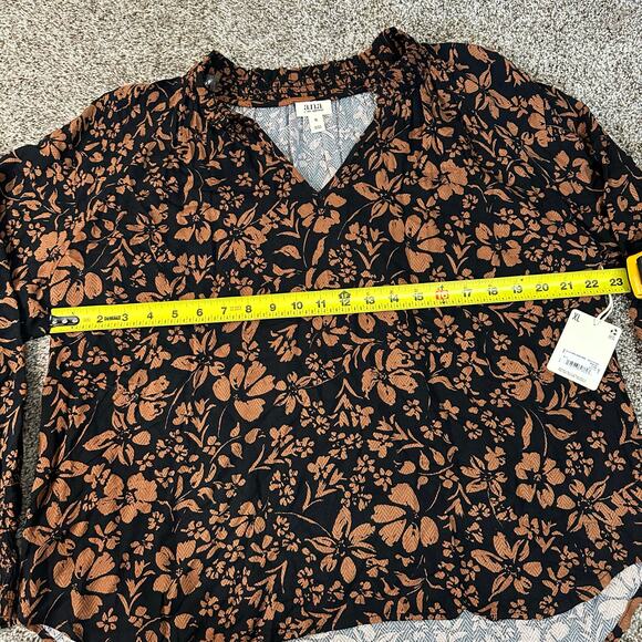 A.N.A Women's V Neck Long Sleeve Blouse Size XL In Betty Floral - Picture 6 of 9